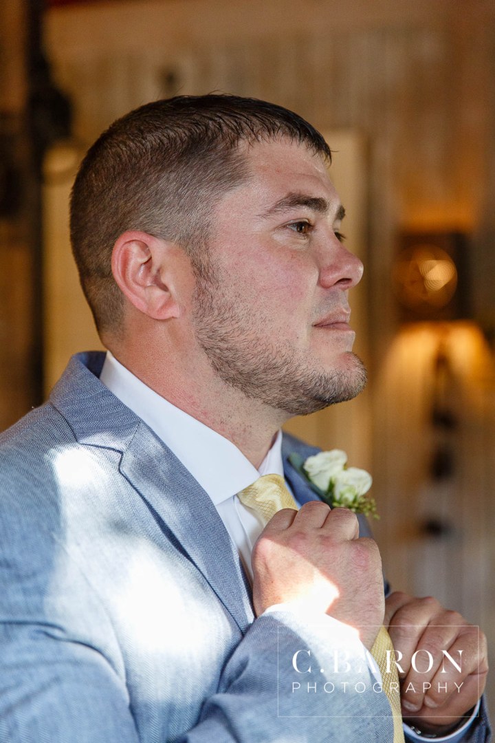 Butler's Courtyard; C. Baron Photography; Elegant; Exposed Brick; Galveston County Weddings; Historic Venue; Houston Engagement Photographer; League City; Outdoor Ceremony; Texas; Wedding Photography; Yellow; chandeliers; confetti leave; garden; sunflowers;