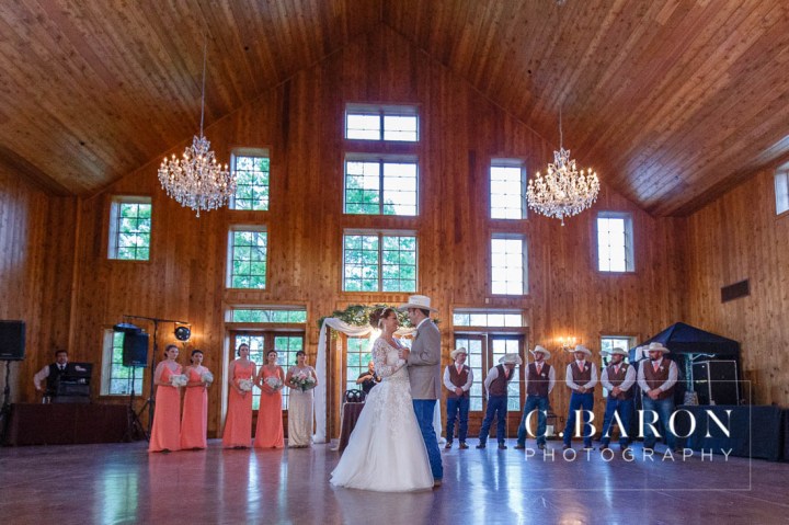 Austin Wedding Photographer; Barn; Beaumont wedding Photographer; C. Baron Photography; Church Pews; College Station wedding Photographer; Conroe; Conroe Wedding Photograher; Coral; Cowboy boots; Galveston Wedding Photographer; Houston wedding Photographer; Lake; Long Veil; Long-sleeved gown; Money Dance; Montgomery; Montgomery Wedding PHotographer; Old Ford; Outdoor Ceremony; Peach; Rustic; Shoe Game; Sparkler Exit; Spring; Texas; The Carriage House; Woodlands Wedding Photographer; arch; burlap; chandeliers; cowboy hat; lace; lace dress;