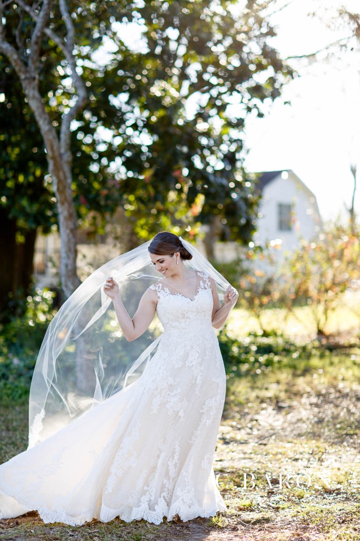 Bridals; C. Baron Photography; Houston Wedding PHotographer; Spring; Texas; Tomball; chandelier Grove; farmstead; illusion lace; veil;
