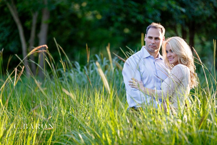 C. Baron Photography; Engagement; Fountain; Hermann Park; Houston Engagement Photographer; Summer; Sunset; bridge; couple; live oak; pond;