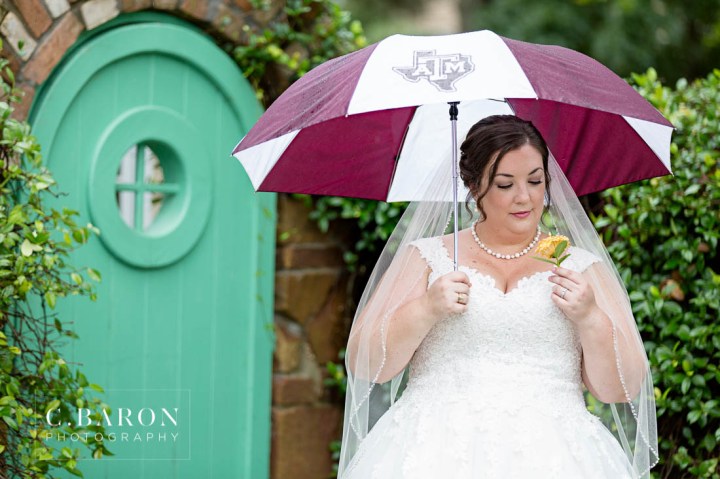 Aggies; C. Baron Photography; Cobblestones; European Village; Formals; Housotn Bridals Photographer; Houston Wedding Photographer; Rainy day; Stone Chapel; Tulle Lace Gown; Woodlands Wedding PHotographer Quaint;
