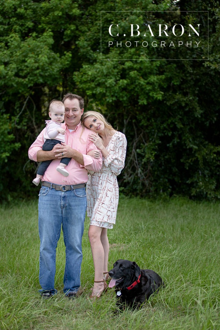 C. Baron Photography; Family Portraits; Houston Family Photographer; Pets; Texas; baby; dogs; field;