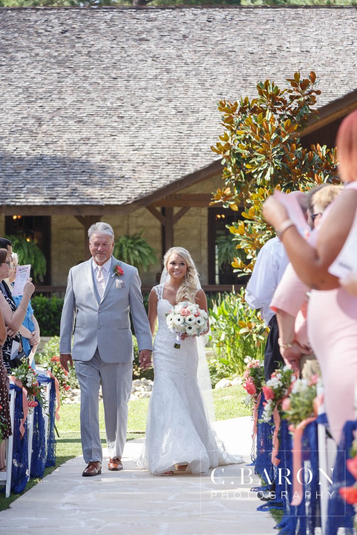 Blue; C. Baron Photography; Chandelier; Coral; Crystal Springs; Glam; Gold; Houston wedding Photographer; Keyhole back gown; Magnolia Texas; Nature; Outdoor Ceremony; Rustic; Swanky Photobooth; The Springs - Woodlands; Woodlands Wedding Cinematographer; Woodlands Wedding Photographer; lace; navy; open photobooth; summer;