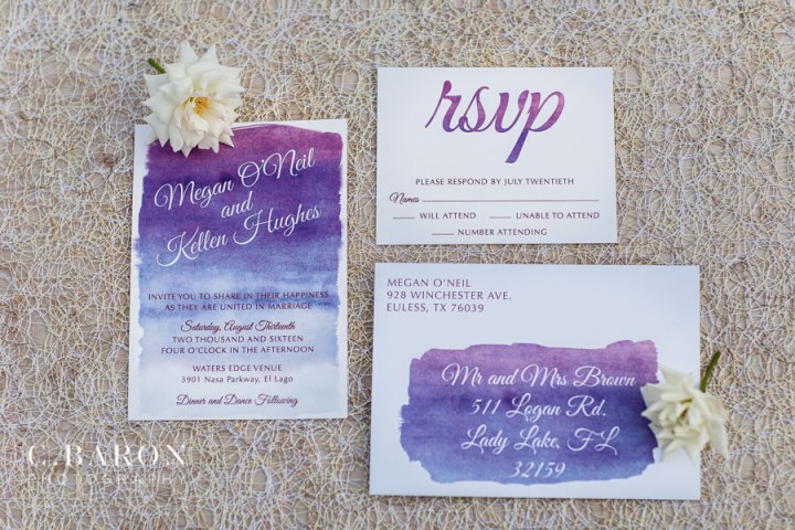 A&E Weddings & Events; Allure Gown; Alvin Tuxedo; Boat Leave; C. Baron Photography; Cakes by Julia; Cassandra's Paper Studio; Cinematographer; Clear Lake; Dogs at weddings; Draping; EB Event Rentals; Fire and Water; Glam; Houston Wedding Videographer; Houston wedding Photographer; Lake Limo; Lush Flowers; Modern; Monet inspired; Nasa; Outdoor Ceremony by the Lake; PB&DJ; Palm Trees; Robbins Bros Jewelry; Seabrook; Star Fleet Yachts; Texas; Watercolor; Waters Edge; formal; handkerchief hem; houston; something blue bridal; sparkly; summer;