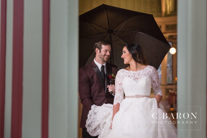 A Particular Event; Adorne Artistry; C. Baron Photography; Cakes by Jula; Carriage Caterers; Galveston Historical Foundation; Galveston Island Texas; Galveston Wedding Photographer; Galveston Weddings; Garten Verein; HH Design House; Houston Wedding PHotographer; Indoor ceremony; Kempner Park; Maroon; Maroon tux; Peach; Pearls; Red; Rolls Royce; Scarlet; Something Blue Bridal; Victorian; Vintage Limo; Wedding gown with pockets; Wine; Wine colored tux; crimson; gold; loose florals; rainy day; rose gold crystal belt; traditional; winter;