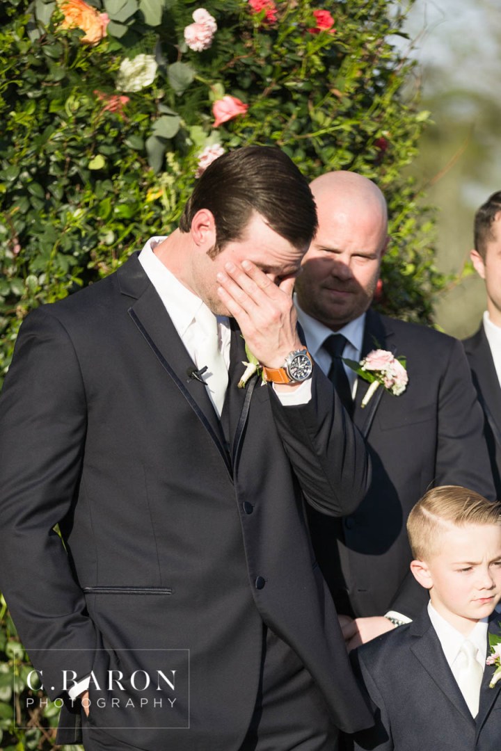 Beauty & the Beast; Bright pastels; C. Baron Photography; Disney Bride; Disney Princess; Glam; Halter gown; Highlight Film; Houston Wedding Ciinematogrpher; Lush florals; Mix & Match bridesmaid's dresses; Outdoor Ceremony; Rustic Venue; Streamer Exit; The Carriage House; Wine ceremony; Woodlands Wedding Photographer; calligraphy signs; chandeliers; conroe Texas;