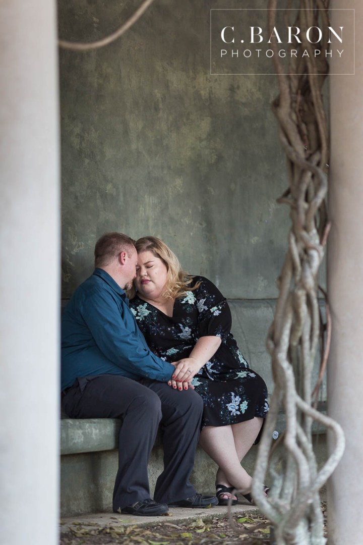 C. Baron Photography; Hermann Park; Houston Engagement Photographer; Reflection pool; summer;