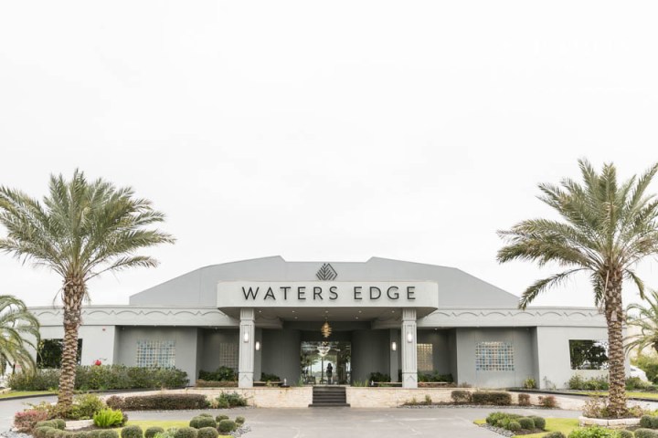 C. Baron Photography; Clear Lake; Fitted gown; Houston Bridal Photographer; Houston Texas; Modern Venue; Venue on the water; Waters Edge; Webster; Wedding Photography; beading; lace; ruffles; winter;