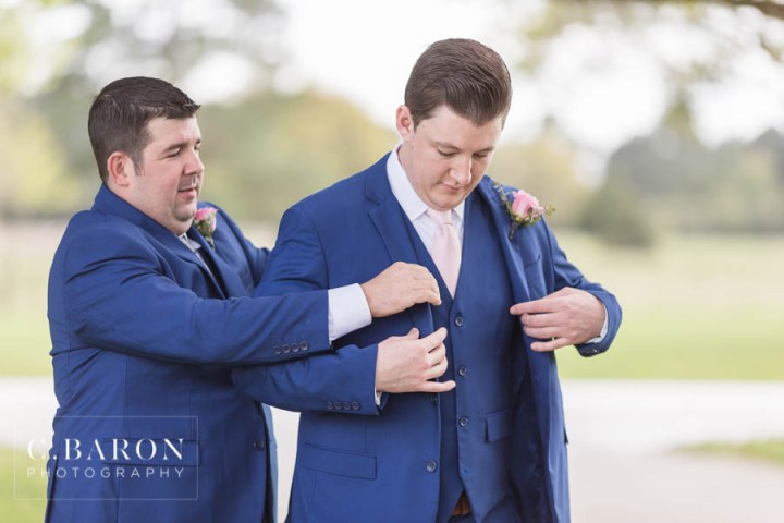 C. Baron Photography; Gold; Houston wedding Photographer; Ivory; Moffitt Oaks; Old Stable; Outdoor Ceremony; Pink; Rustic Venue; Sparkler Exit; Sparklers; Spring; Texas Weddings; Tomball Texas; ballgown; blue suit; blush;