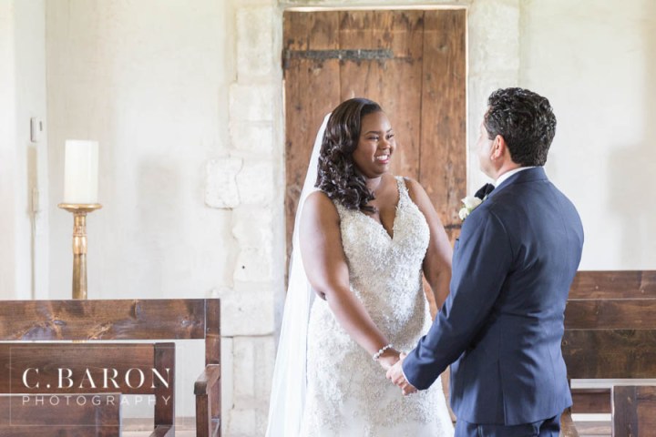 15th century French chapel; C. Baron Photography; Classic; Elegant; Gold; Groom; Houston Oaks Country Club; Houston wedding Photographer; Johanna Terry Events; Lakeside ceremony; Mariachi band; Outdoor Ceremony; PIper and Muse Events; Pink; Sparkler Exit; The Clubs at Houston Oaks; Vintage Rolls Royce; beaded dress; black bowtie; black suit; blush; brunette; first look; flower archway; glasses; greenery; hair piece; half updo; lantern release; outdoor portraits; strapped dress;