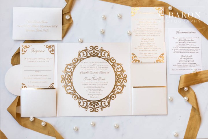 Black Tie; C. Baron Photography; Chateau Cocomar Weddings; Cocomar Bride; Elegant; Gold; Hot Pink; Houston wedding Photographer; Houston's Castle; Luxury Wedding; Magenta; Peonies; Pink; Roses; Sparkler Leave; beaded dress; black shoes; black suit; blush; bowtie; brunette; champagne bowtie; champagne tie; fireworks; hair jewelry; hair piece; lily; long earrings; necklace; strapped gown; summer; updo; v neckline; venue exterior; vintage car; water fountain;