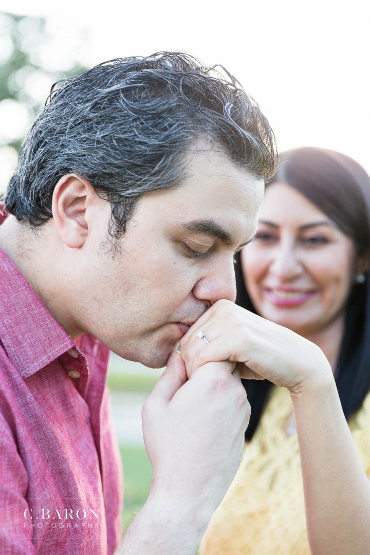 Fun summer engagement session at Hermann Park in Houston Texas