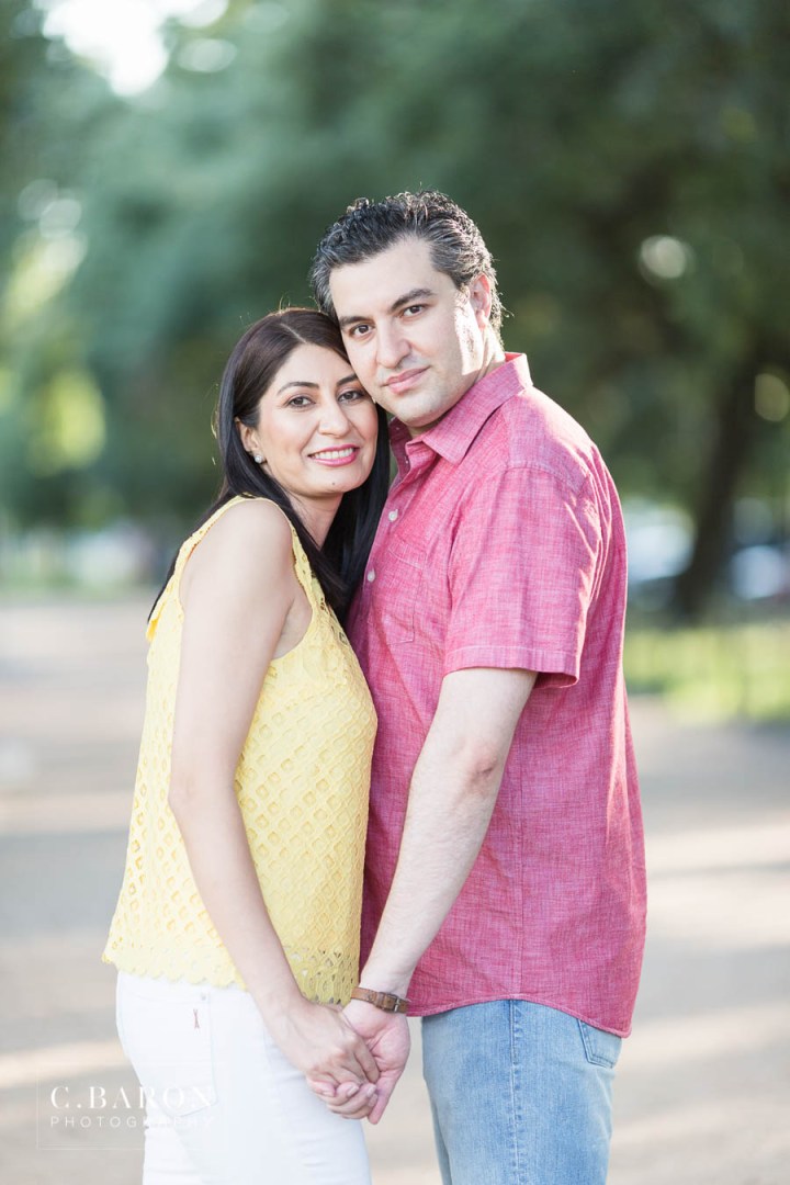 Fun summer engagement session at Hermann Park in Houston Texas