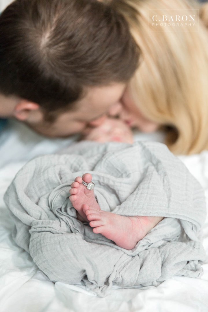 Lifestyle Newborn session in home in Houston Texas