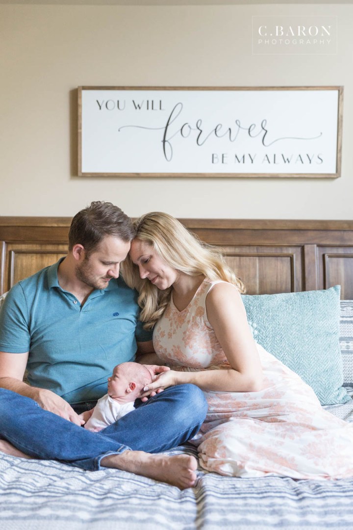 Lifestyle Newborn session in home in Houston Texas