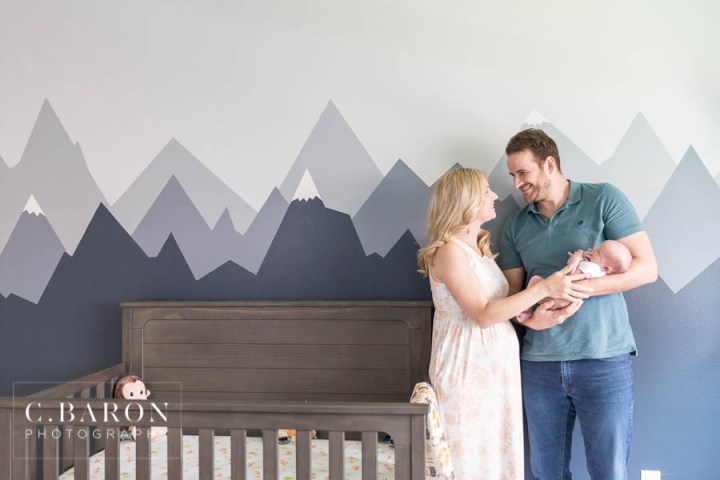 Lifestyle Newborn session in home in Houston Texas