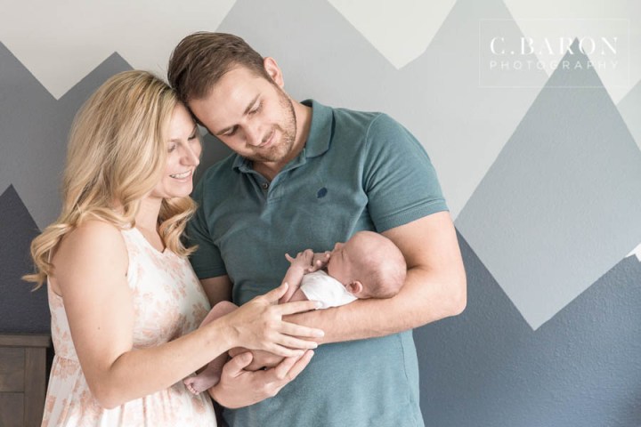 Lifestyle Newborn session in home in Houston Texas