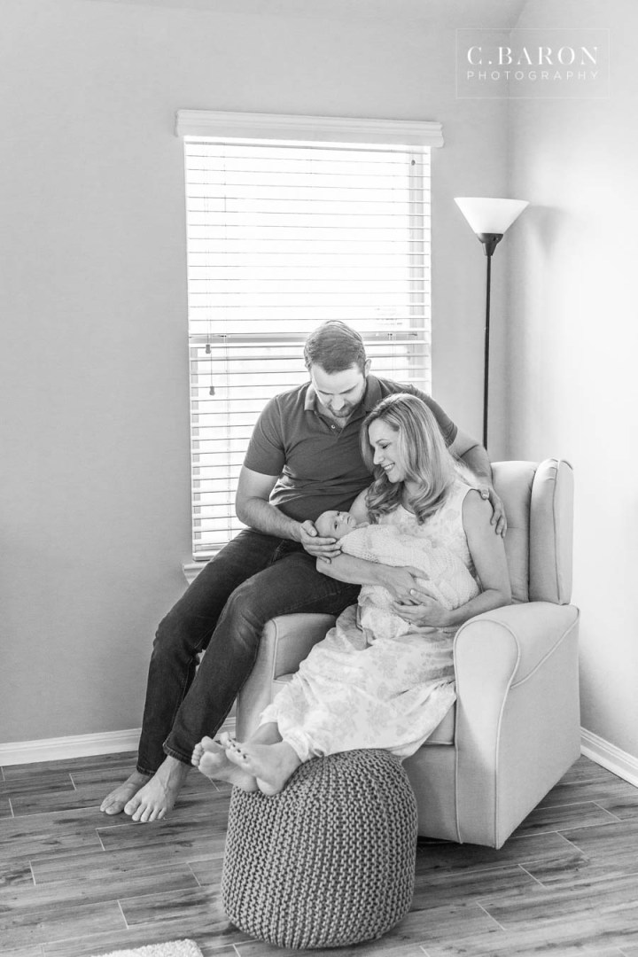 Lifestyle Newborn session in home in Houston Texas