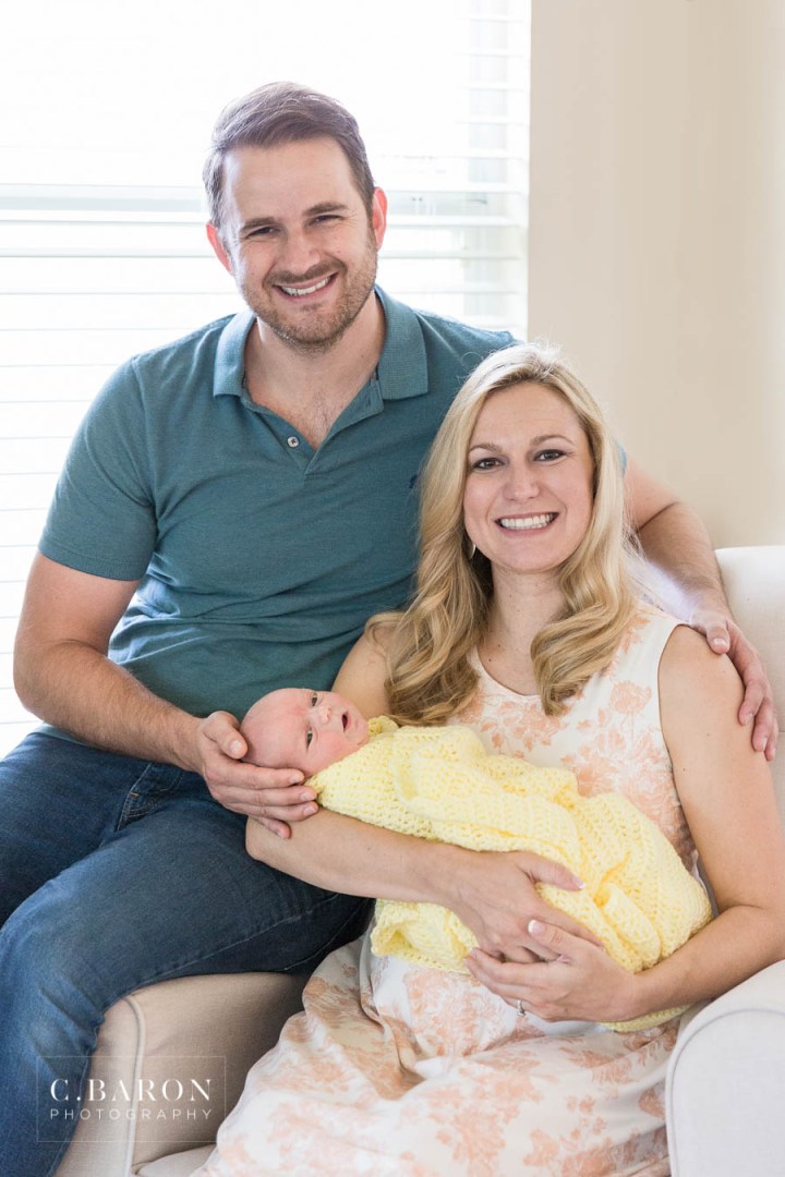 Lifestyle Newborn session in home in Houston Texas