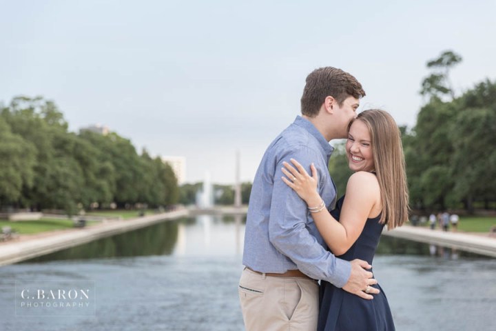 Fun summer engagement session at Hermann Park in Houston Texas