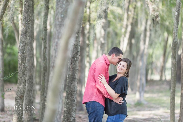 C. Baron Photography; Dog; Engagement; Hook 'em; Houston Engagement Photographer; Nature; Park; Spanish Moss; UT; University of Texas;