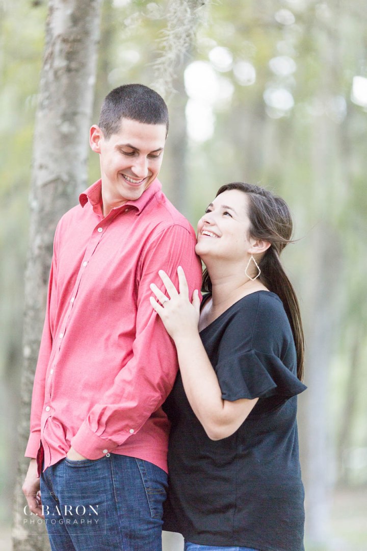 C. Baron Photography; Dog; Engagement; Hook 'em; Houston Engagement Photographer; Nature; Park; Spanish Moss; UT; University of Texas;
