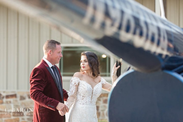 Pretty wedding editorial at the Falls Event Center in Waller Tex